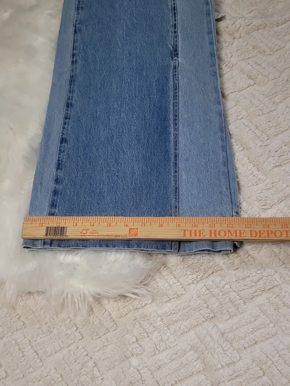 NWT Two-Toned Wide Leg Denim in Medium Blue Something Navy